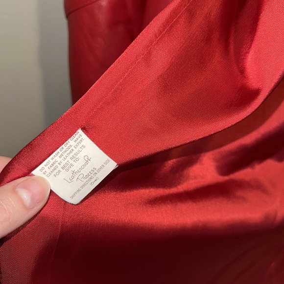 Jonathon Paris Red Leather Oversized Vintage Statement Jacket Made in USA - Picture 4 of 9